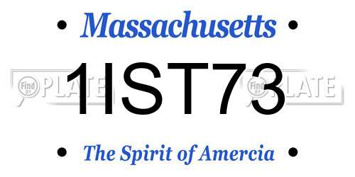 1IST73 Massachusetts License Plate