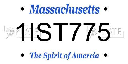 1IST775 Massachusetts License Plate