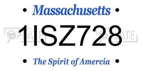 1ISZ728 Massachusetts License Plate