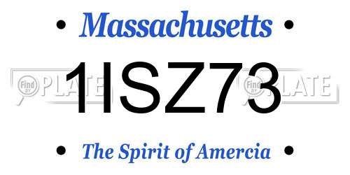 1ISZ73 Massachusetts License Plate