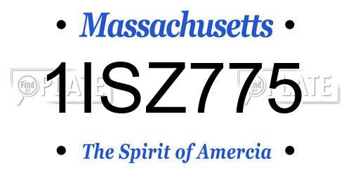 1ISZ775 Massachusetts License Plate