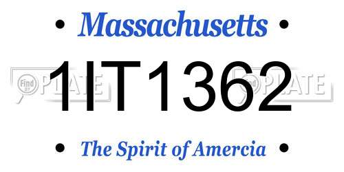 1IT1362 Massachusetts License Plate