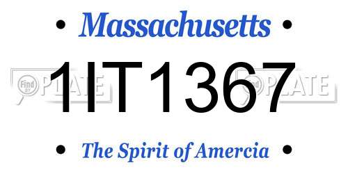 1IT1367 Massachusetts License Plate
