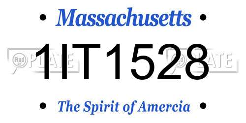 1IT1528 Massachusetts License Plate
