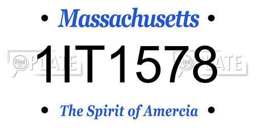 1IT1578 Massachusetts License Plate