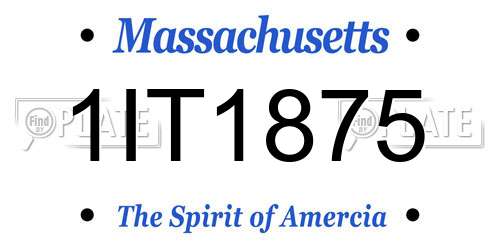 1IT1875 Massachusetts License Plate