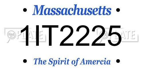 1IT2225 Massachusetts License Plate
