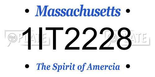 1IT2228 Massachusetts License Plate