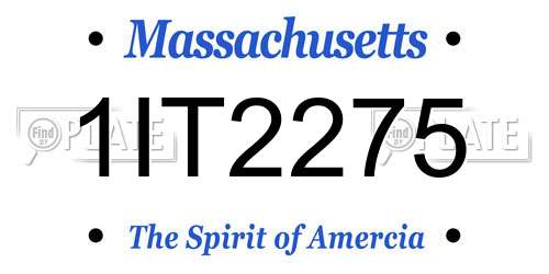 1IT2275 Massachusetts License Plate