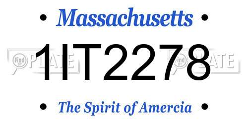 1IT2278 Massachusetts License Plate