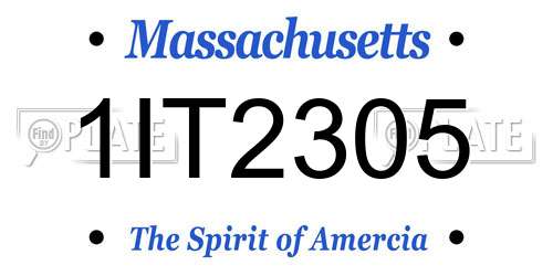 1IT2305 Massachusetts License Plate