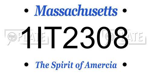 1IT2308 Massachusetts License Plate