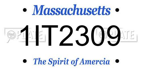 1IT2309 Massachusetts License Plate