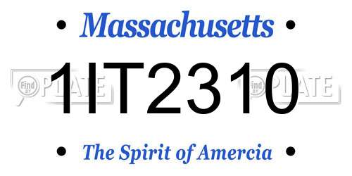 1IT2310 Massachusetts License Plate