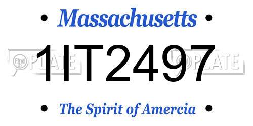 1IT2497 Massachusetts License Plate