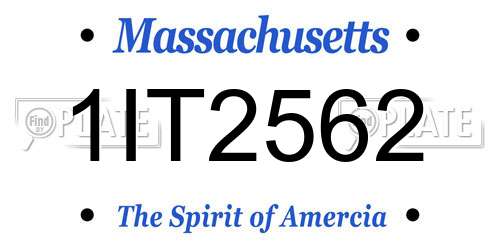 1IT2562 Massachusetts License Plate
