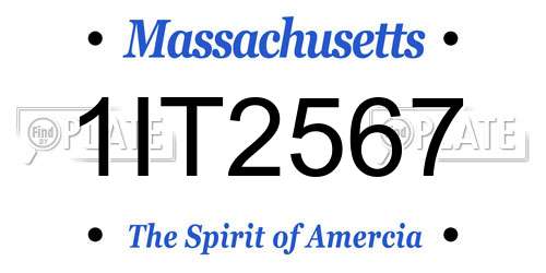 1IT2567 Massachusetts License Plate