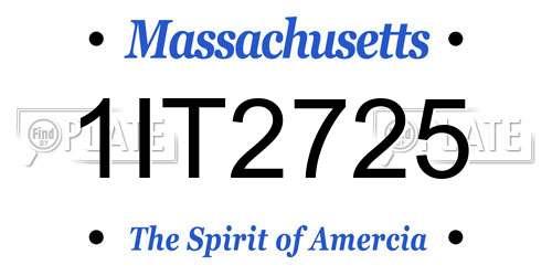 1IT2725 Massachusetts License Plate