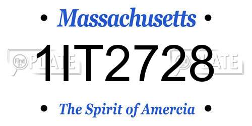1IT2728 Massachusetts License Plate