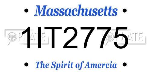 1IT2775 Massachusetts License Plate