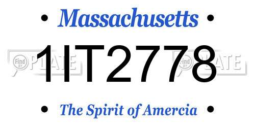 1IT2778 Massachusetts License Plate