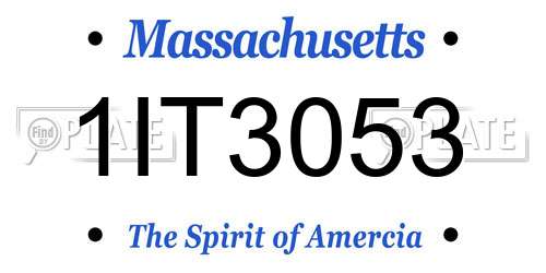 1IT3053 Massachusetts License Plate