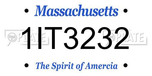 1IT3232 Massachusetts License Plate