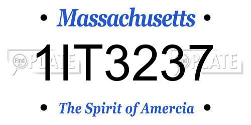 1IT3237 Massachusetts License Plate