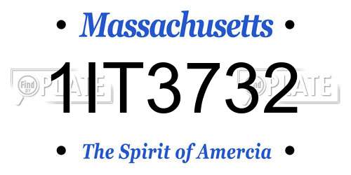 1IT3732 Massachusetts License Plate