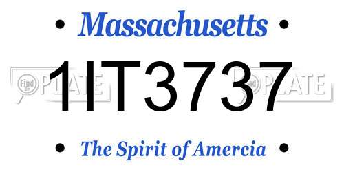 1IT3737 Massachusetts License Plate