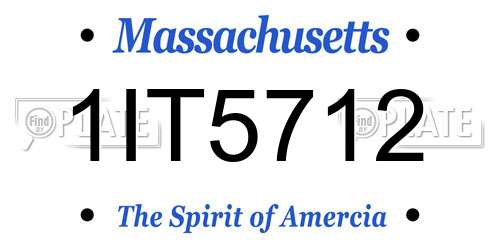 1IT5712 Massachusetts License Plate