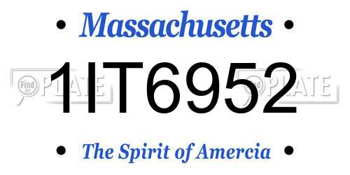 1IT6952 Massachusetts License Plate