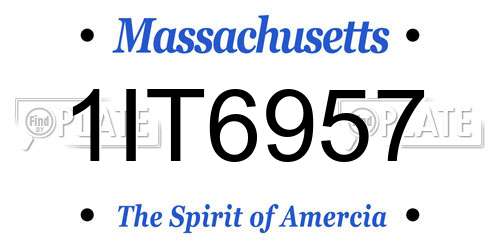 1IT6957 Massachusetts License Plate