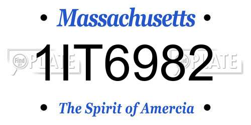 1IT6982 Massachusetts License Plate