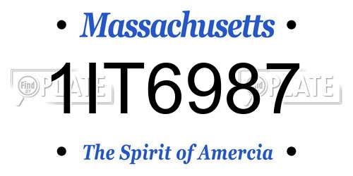 1IT6987 Massachusetts License Plate