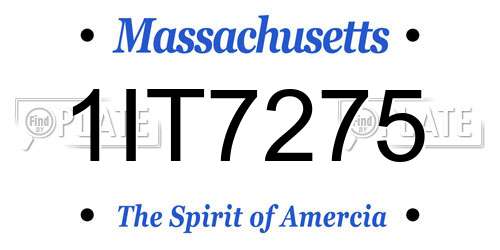 1IT7275 Massachusetts License Plate