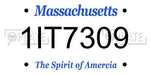 1IT7309 Massachusetts License Plate