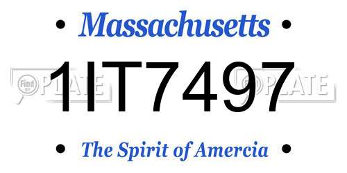 1IT7497 Massachusetts License Plate