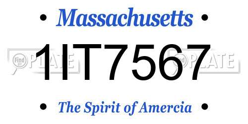1IT7567 Massachusetts License Plate