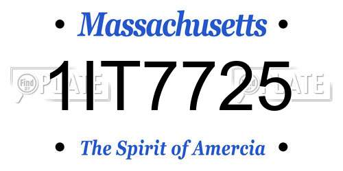 1IT7725 Massachusetts License Plate