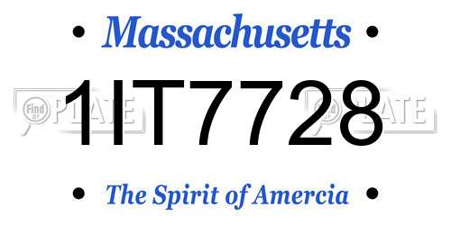 1IT7728 Massachusetts License Plate