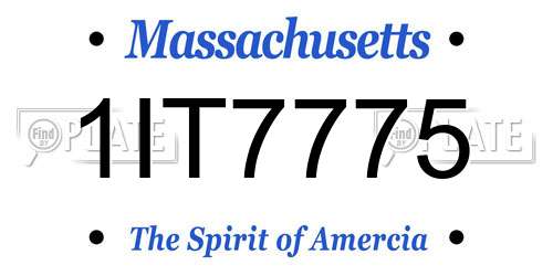 1IT7775 Massachusetts License Plate