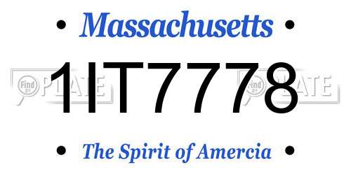1IT7778 Massachusetts License Plate