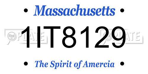 1IT8129 Massachusetts License Plate