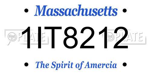 1IT8212 Massachusetts License Plate