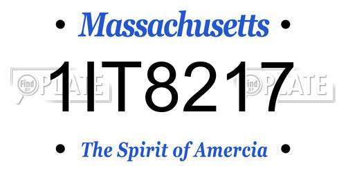 1IT8217 Massachusetts License Plate