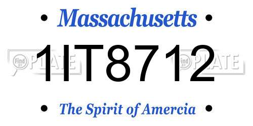 1IT8712 Massachusetts License Plate