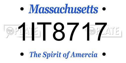 1IT8717 Massachusetts License Plate