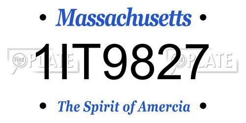 1IT9827 Massachusetts License Plate