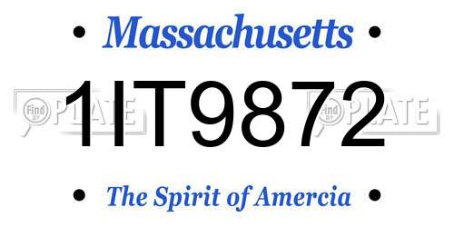 1IT9872 Massachusetts License Plate